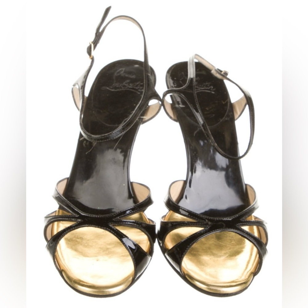 Christian Louboutin Black and Gold Heels